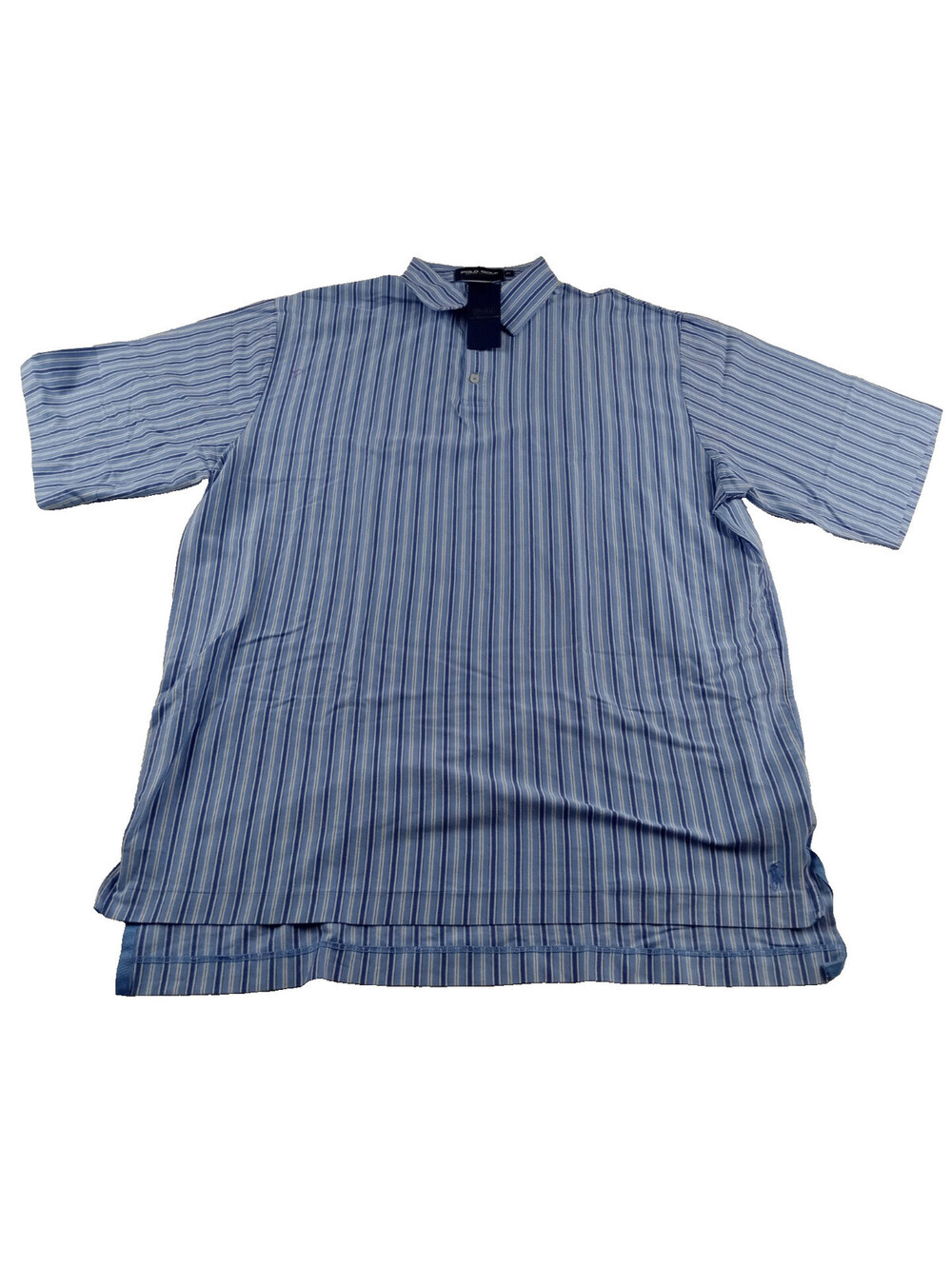Polo Golf Ralph Lauren Shirt Mens XL Blue White Vertical Striped Polo Short